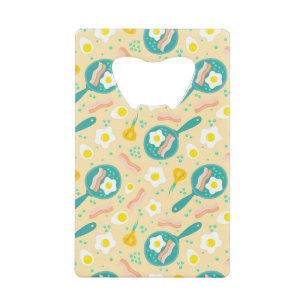 Breakfast Pattern Credit Card Bottle Opener