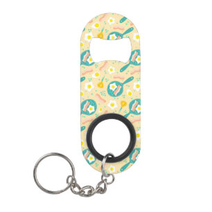 Breakfast Pattern Keychain Bottle Opener