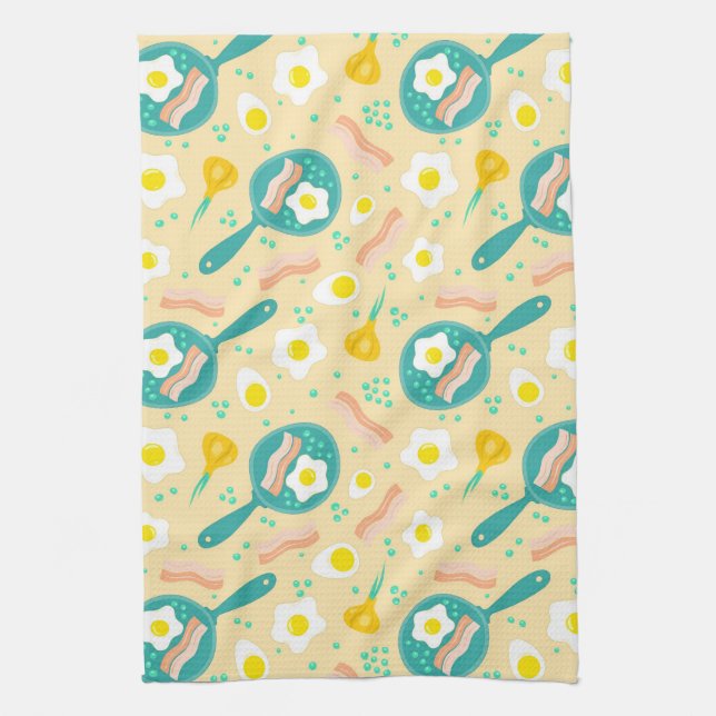 Breakfast Pattern Kitchen Towel (Vertical)