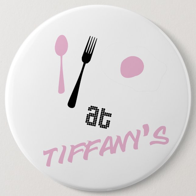 Breakfast Pinned 6 Inch Round Button (Front)