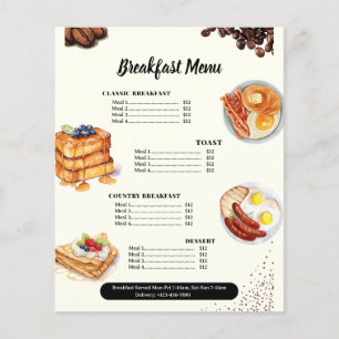 Breakfast Restaurant Menu Brunch Cafe Marketing