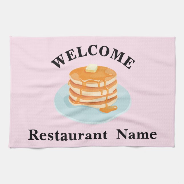 Breakfast restaurant welcome bakery Personalized n Kitchen Towel (Horizontal)