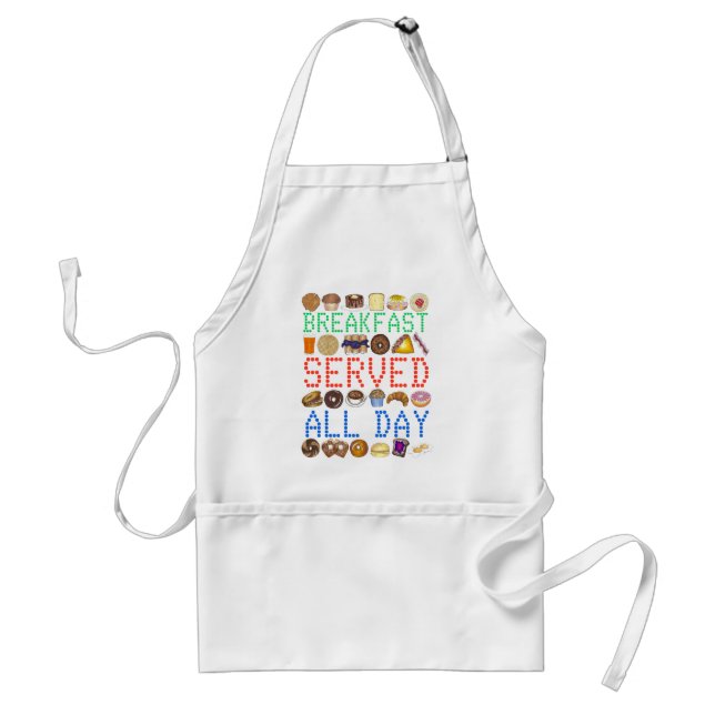 Breakfast Served All Day Neon Diner Sign Foodie Standard Apron (Front)