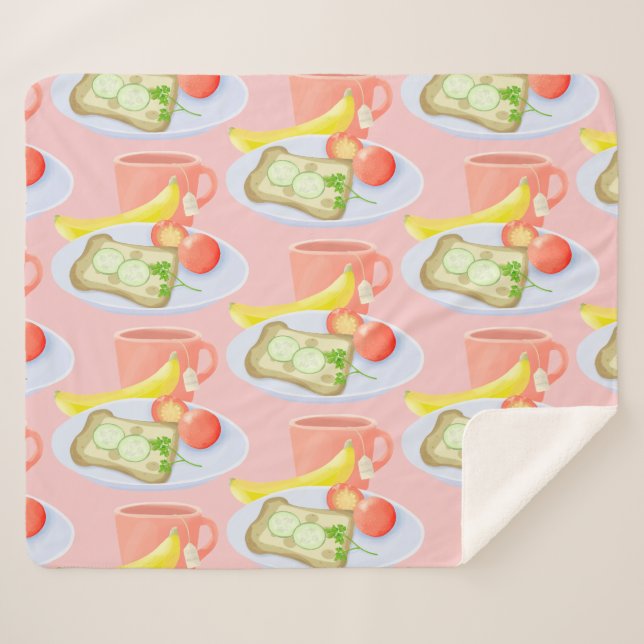 Breakfast Sherpa Blanket (Front (Horizontal))