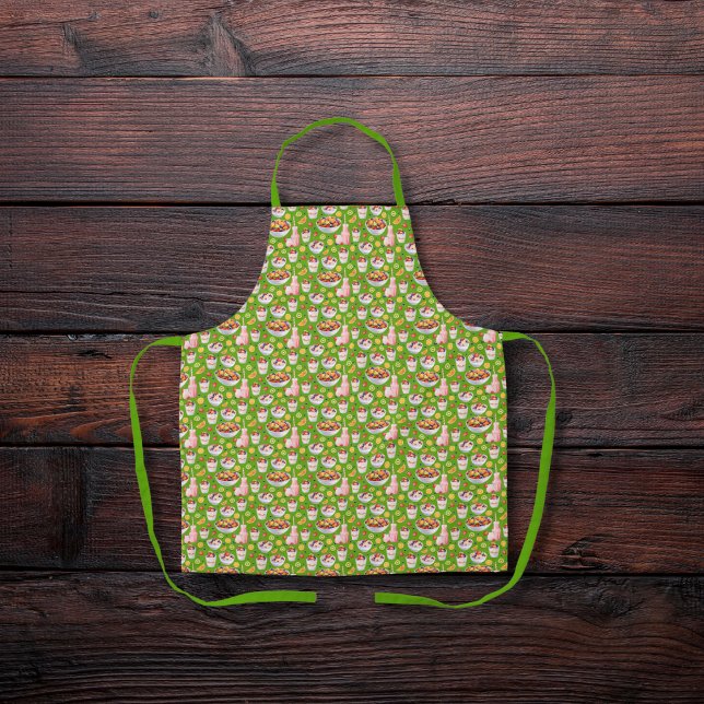 Breakfast smoothies and fruits green apron (Creator Uploaded)