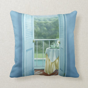 Breakfast St. Maxime 1984 Throw Pillow