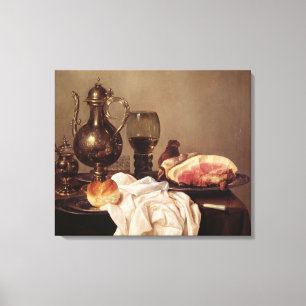 Breakfast Still Life (oil on panel) Canvas Print
