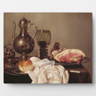 Breakfast Still Life (oil on panel) Plaque