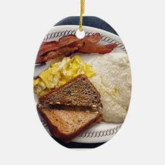 Breakfast Time - Bacon Eggs Toast Grits Ceramic Ornament