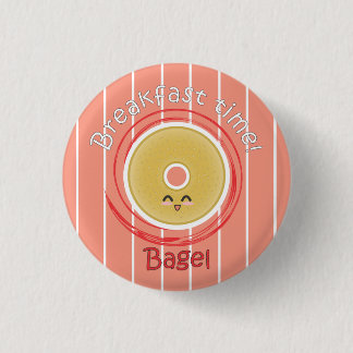 Breakfast Time - Bagel 1 Inch Round Button