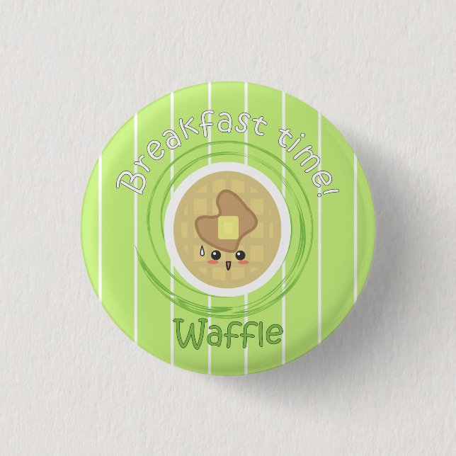 Breakfast Time - Waffle 1 Inch Round Button (Front)