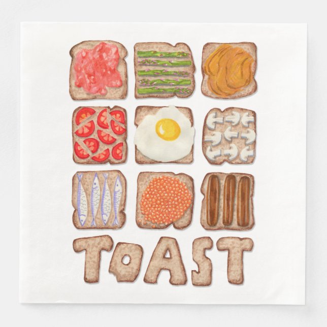Breakfast Toast Paper Napkins (Front)