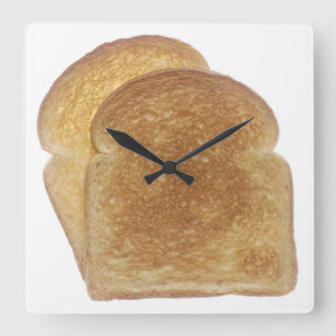 Breakfast Toast Square Wall Clock