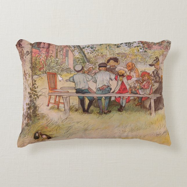 Breakfast Under the Big Birch by Carl Larsson Accent Pillow (Front)