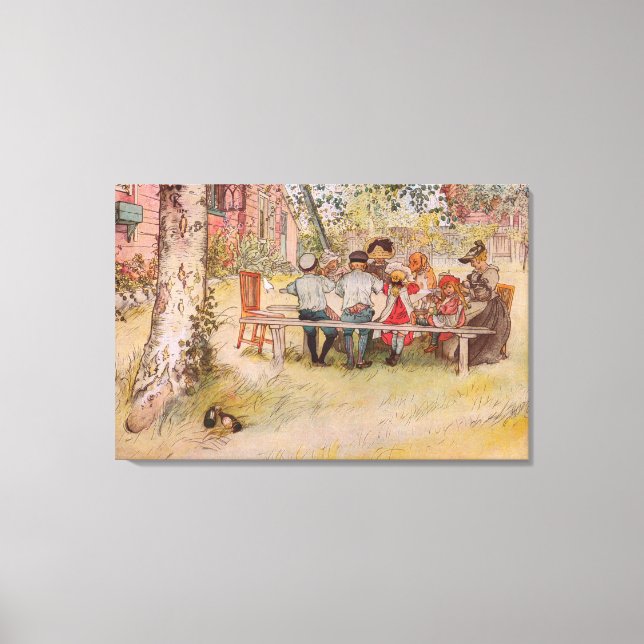 Breakfast Under the Big Birch by Carl Larsson Canvas Print (Front)