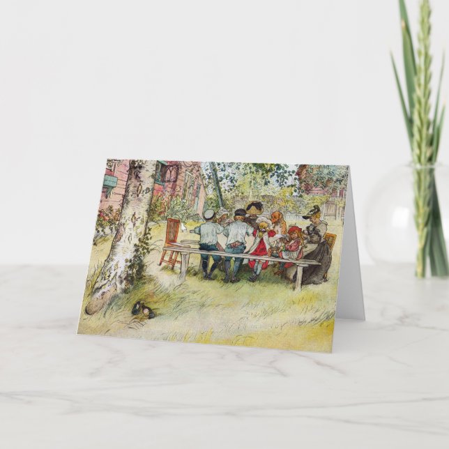 Breakfast under the Big Birch by Carl Larsson Card (Front)