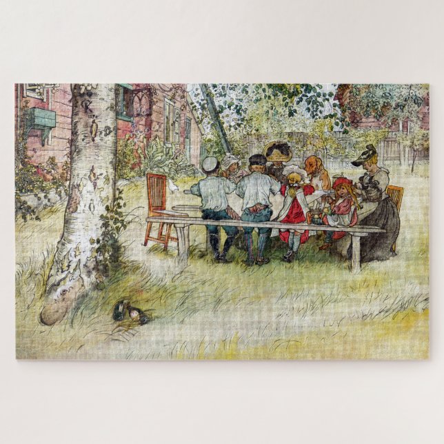 Breakfast under the Big Birch by Carl Larsson Jigsaw Puzzle (Horizontal)