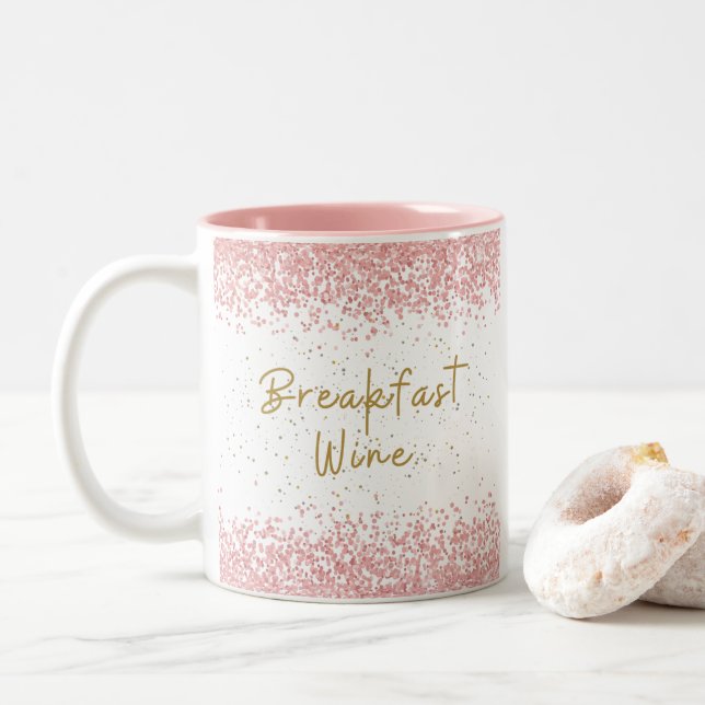 Breakfast Wine Funny Coffee Mug (With Donut)
