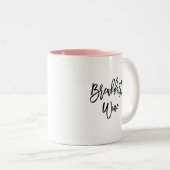 Breakfast Wine Funny Cute Quote Two-Tone Coffee Mug (Front Right)