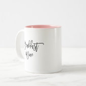 Breakfast Wine Funny Cute Quote Two-Tone Coffee Mug (Front Left)