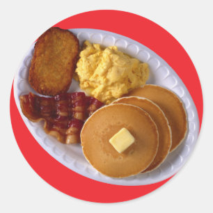 Breakfast with Bacon Classic Round Sticker