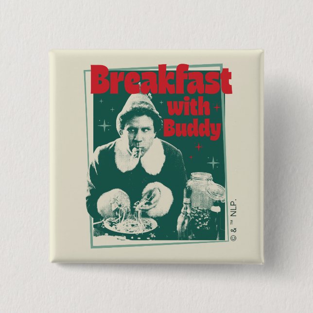 Breakfast With Buddy 2 Inch Square Button (Front)