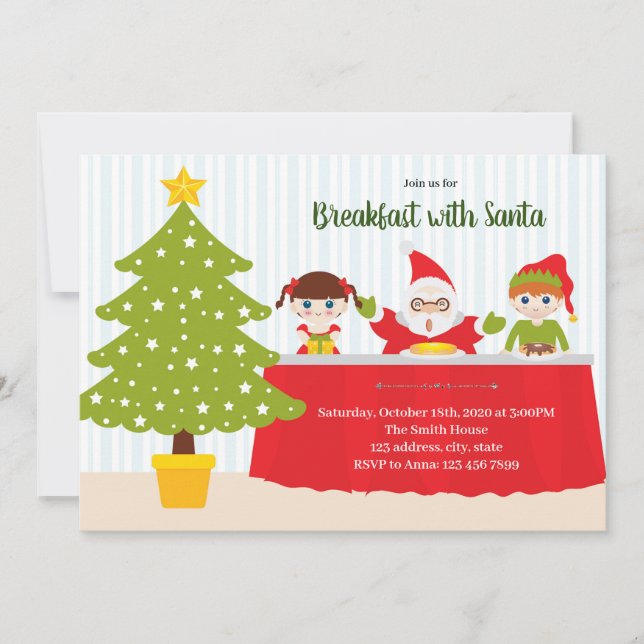 Breakfast With Santa party invitation (Front)