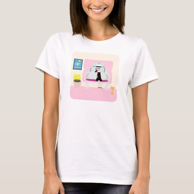 Breakfast with Stephanie Cute Retro Character Art T-Shirt (Front)
