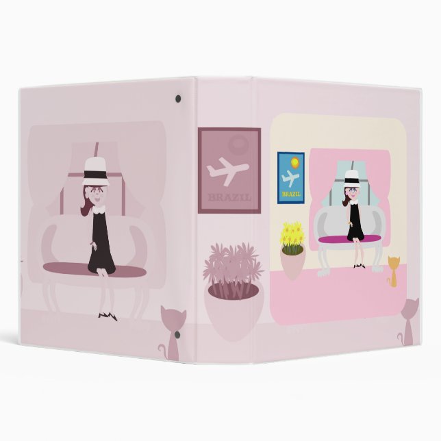 Breakfast with Stephanie Kitschy Retro Character  Binder (Background)