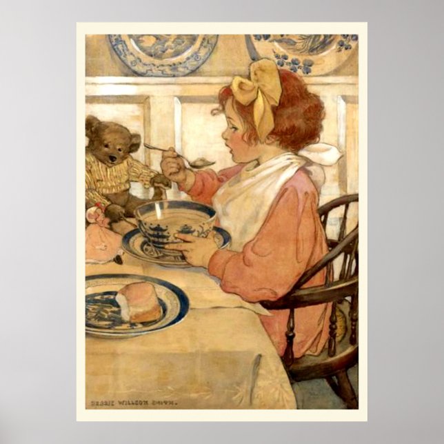 Breakfast With Teddy Bear Poster (Front)