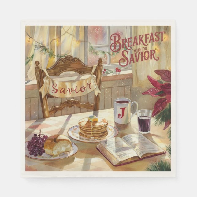 Breakfast with the Saviour - Christian Napkins (Front)