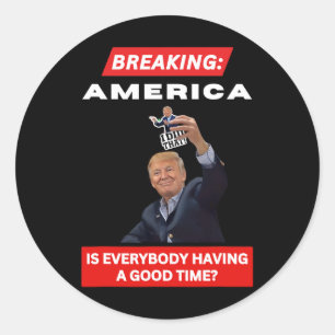 Breaking America Anti-trump Tariffs Hands Off 2025 Classic Round Sticker