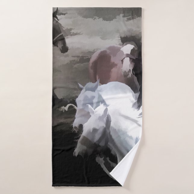 Breaking Away   -  Wild Horses Bath Towel Set (Bath Towel)