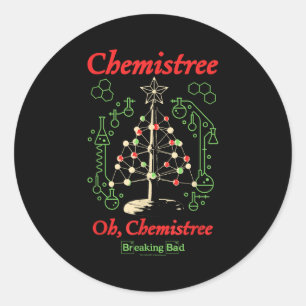 Breaking Bad Oh Chemistree Funny Christmas Science Classic Round Sticker