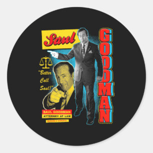 Breaking Bad Saul Goodman Colorful Ad Collage Tv S Classic Round Sticker