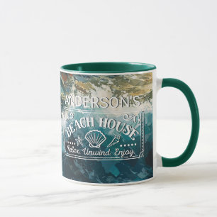 Breaking Beach Waves theme Painting Mug