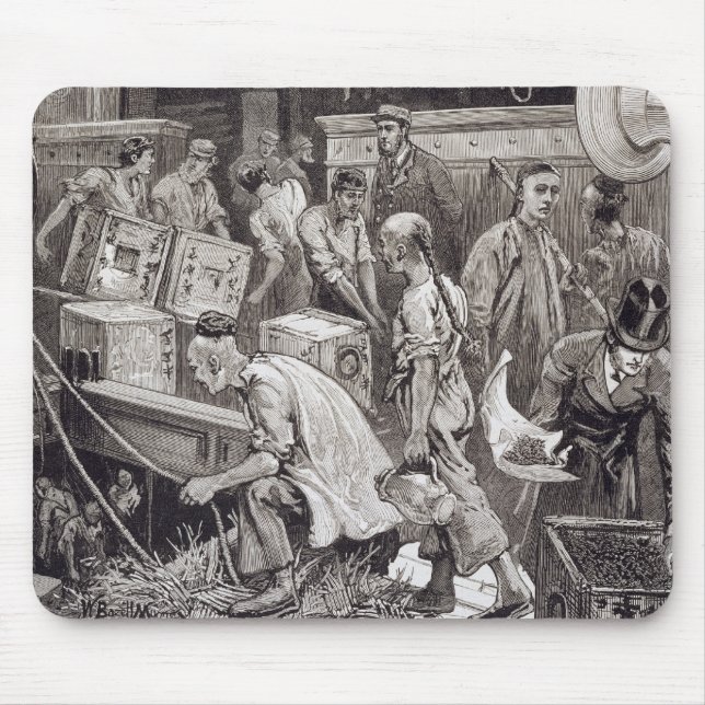 Breaking Bulk on Board a Tea Ship in the London Do Mouse Pad (Front)