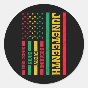 Breaking Every Chain 1865 American Flag Africa  Classic Round Sticker