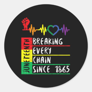Breaking Every Chain Since 1865 Juneteenth Freedom Classic Round Sticker