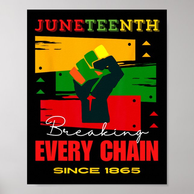 Breaking Every Chain Since 1865 Juneteenth Freedom Poster (Front)