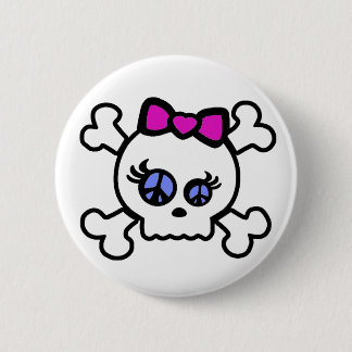 Breaking Fourth Comic Button; HellzGurl Skull Logo 2 Inch Round Button
