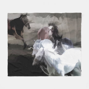 Breaking Free   -  Wild Horses Fleece Blanket