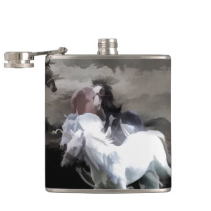 Breaking Free - Wild Horses Hip Flask