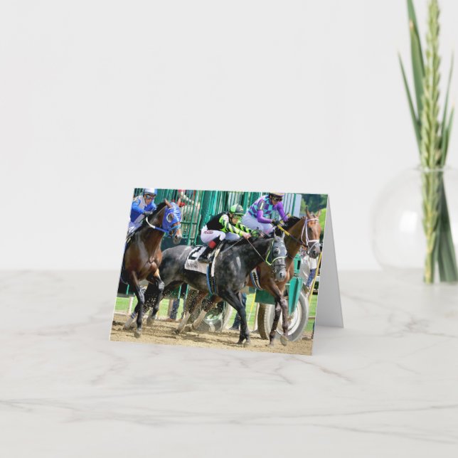 Breaking from Gate in Saratoga Thank You Card (Front)