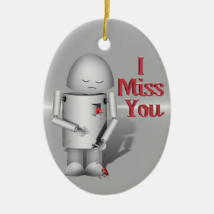 Breaking Heart - I Miss You Ceramic Ornament