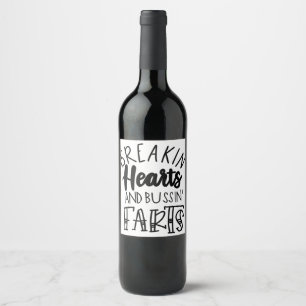 Breaking hearts 1st valentines 254. wine label