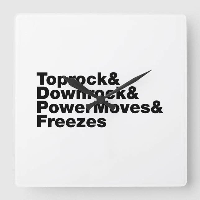 Breaking Moves (Breakdancing) Square Wall Clock (Front)