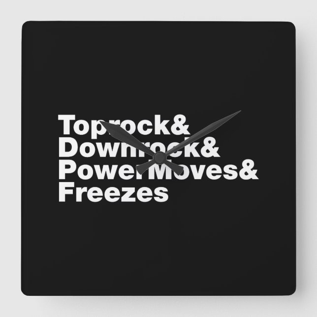 Breaking Moves (Breakdancing) Square Wall Clock (Front)