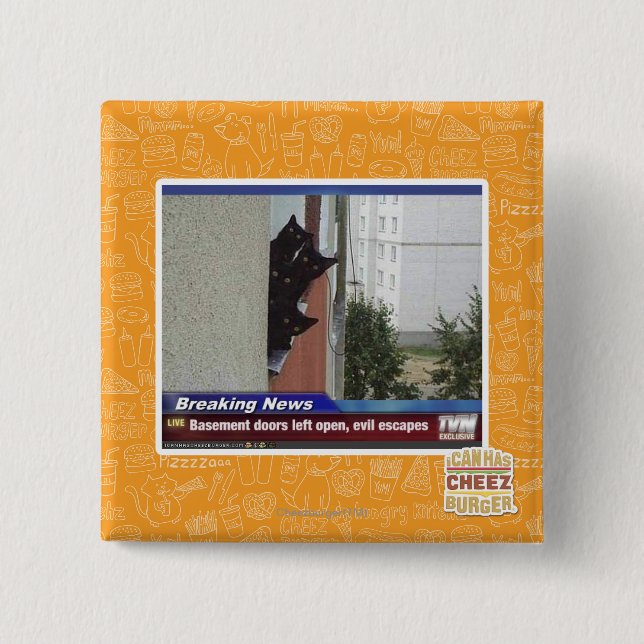 Breaking News 2 Inch Square Button (Front)