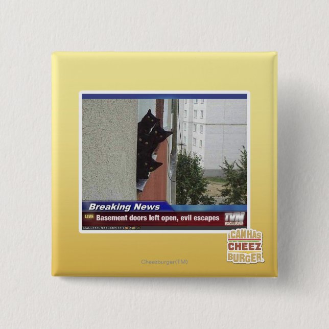 Breaking News 2 Inch Square Button (Front)
